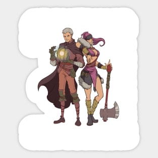 Roleplaying RPG Couple Gift Valentines Day Wizard Barbarian Sticker